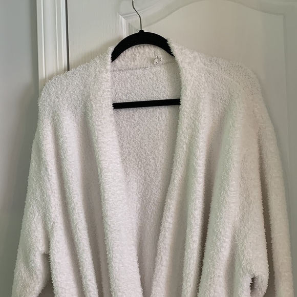 Pottery Barn Teddy Or Sherpa‎ Robe plush size L white cozy soft - Picture 5 of 11